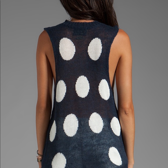 WILDFOX. Navy Polka Dot Sweater Tank! - Picture 6 of 9